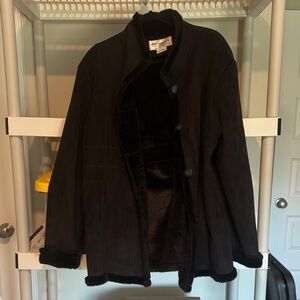 RP Sport by RegentPark Classic Black Teddy/Fur Lined Coat